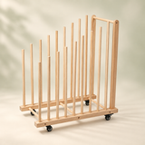 Wooden artwork storage rack, digitally styled from supplier image 1
